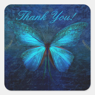 Blue Butterfly Danke Sticker