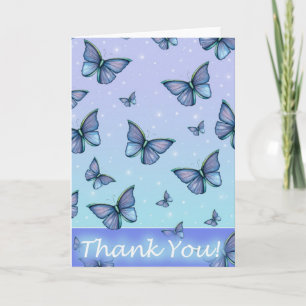 Blue Butterfly Dankeschön Card Dankeskarte