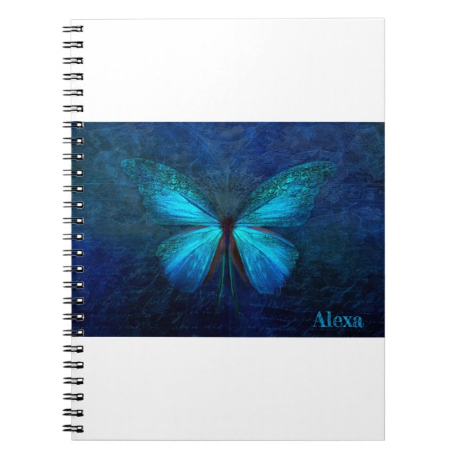 Blue Butterfly Design Notizblock (Vorderseite)