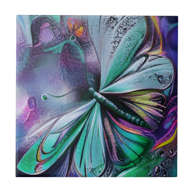 Blue Butterfly Fliese (Vorderseite)