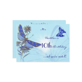 Blue Butterfly Geburtstagseinladungskarte Einladung