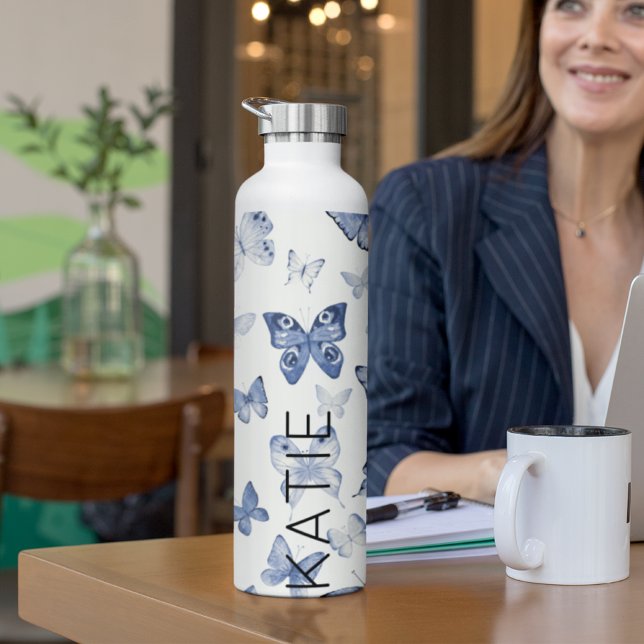 Blue Butterfly Geschenk für Mutter und Freunde maß Trinkflasche (Von Creator hochgeladen)