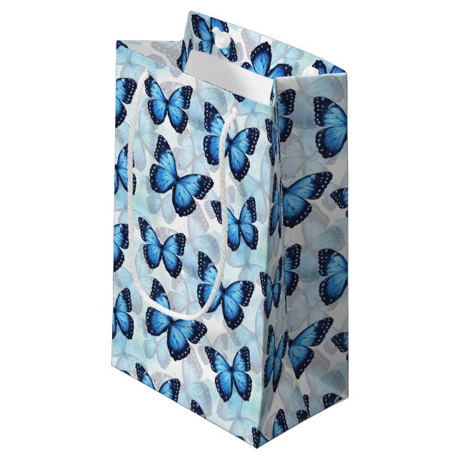 Blue Butterfly-Geschenktasche Kleine Geschenktüte (Vorderseite Schrägansicht)