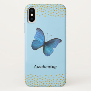 Blue Butterfly & Gold Confetti Case-Mate iPhone Hülle