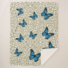 Blue butterfly gold garden sherpadecke