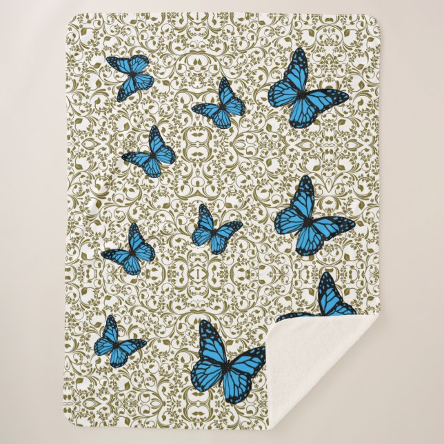 Blue butterfly gold garden sherpadecke (Vorderseite)