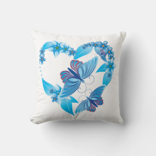 Blue Butterfly Heart American MoJo Kissen