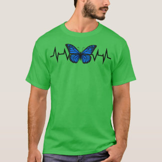 Blue Butterfly Heartbeat T-Shirt