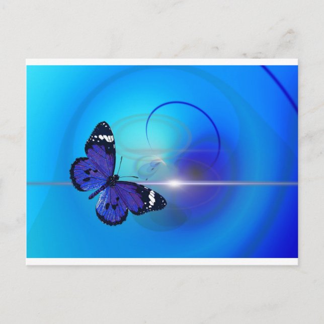 Blue Butterfly Image Postkarte (Vorderseite)