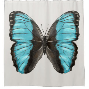 Blue Butterfly Insect Art Lover Duschvorhang