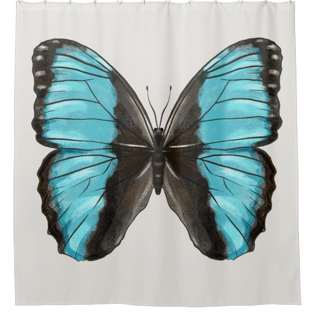 Blue Butterfly Insect Art Lover Duschvorhang (Vorderseite)