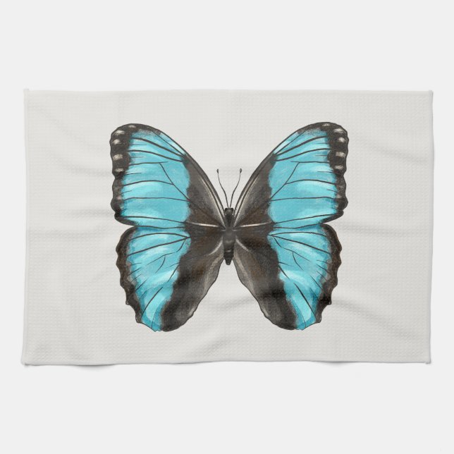 Blue Butterfly Insect Art Lover Geschirrtuch (Horizontal)