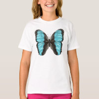 Blue Butterfly Insekt Art Lover Girl