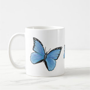 Blue Butterfly Keramik Tasse