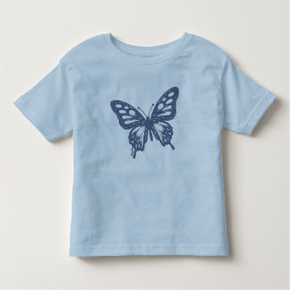 Blue Butterfly Minimal Nature Art by Papil Kleinkind T-shirt