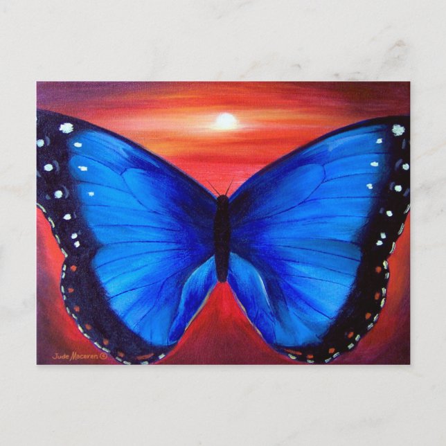 Blue Butterfly Morph Sunset - Multi Postkarte (Vorderseite)
