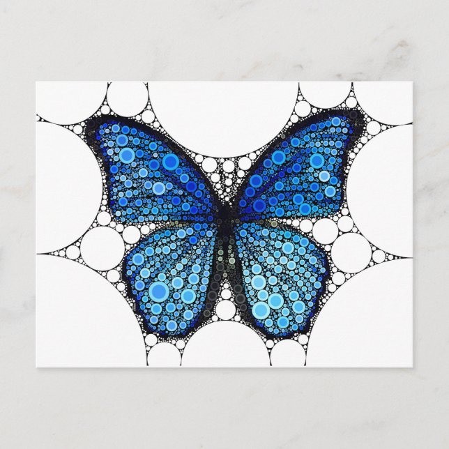 Blue Butterfly Mosaik Postkarte (Vorderseite)