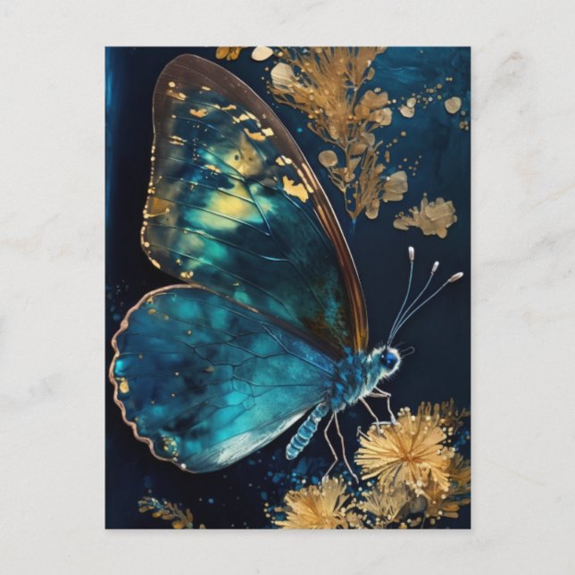 Blue Butterfly Motion Postcard Postkarte (Vorderseite)
