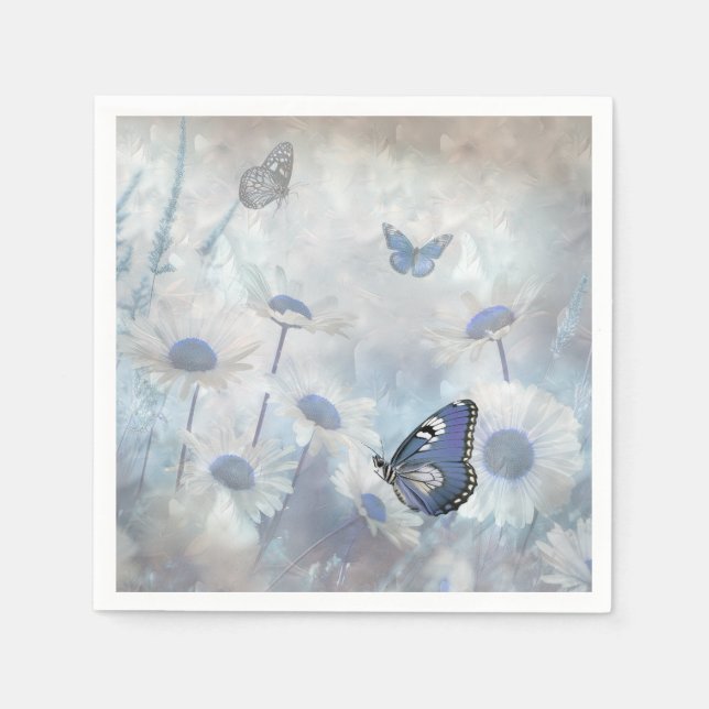 Blue Butterfly Napkin Serviette (Vorderseite)