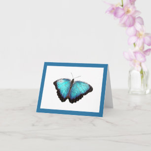Blue Butterfly Nature Art, Fine Foto Illustration Karte
