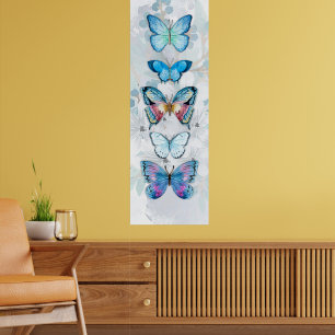 Blue Butterfly Panel Poster