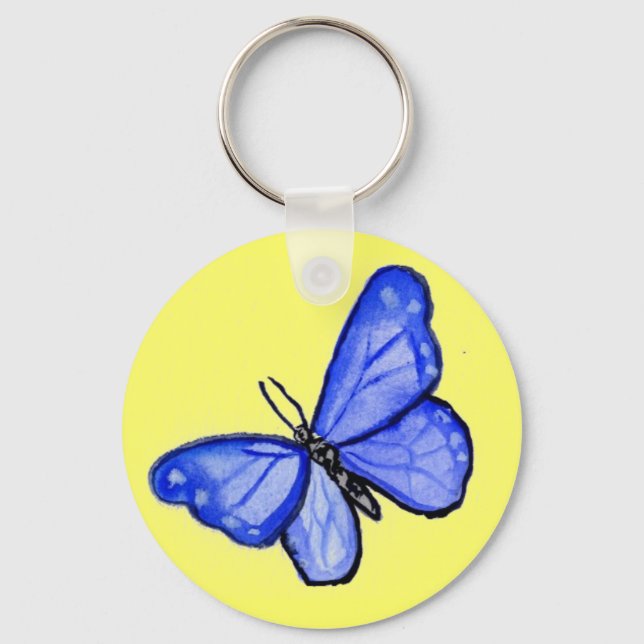 Blue Butterfly Pendant Schlüsselanhänger (Vorderseite)