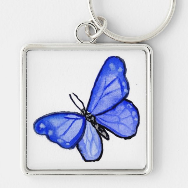 Blue Butterfly Pendant Schlüsselanhänger (Vorne)