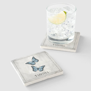 Blue Butterfly Personalisiert Stone Untersetzer