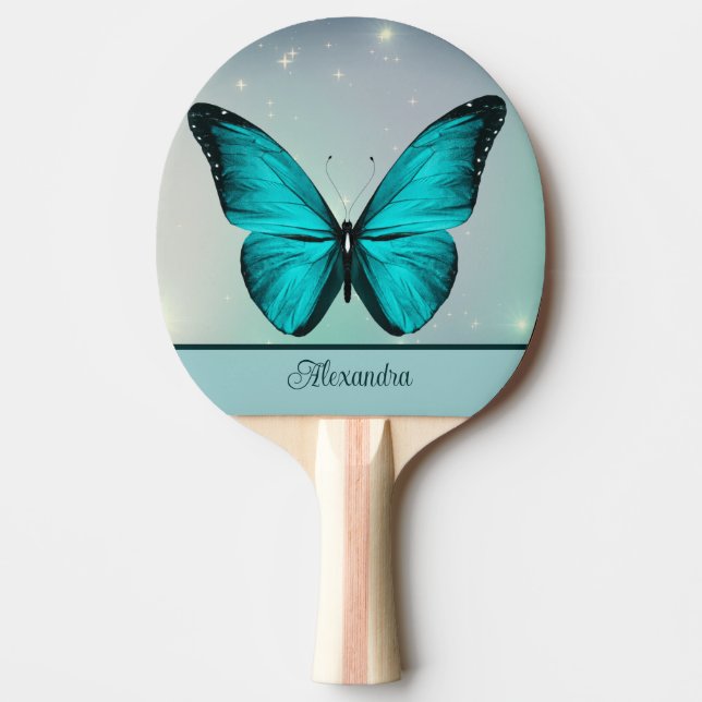 Blue Butterfly Personalisiert Tischtennis Schläger (Vorderseite)