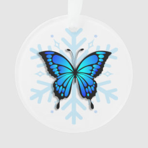 Blue Butterfly Persönliche Nachricht Weihnachtswei Ornament