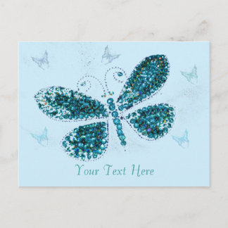 Blue Butterfly Postcard Postkarte