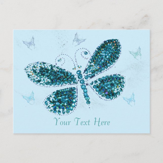 Blue Butterfly Postcard Postkarte (Vorderseite)