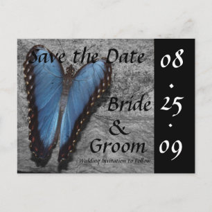 Blue Butterfly Save the Date Postkarten