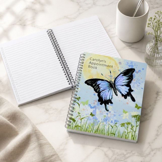 Blue Butterfly Spiral Notebook Notizbuch (Von Creator hochgeladen)
