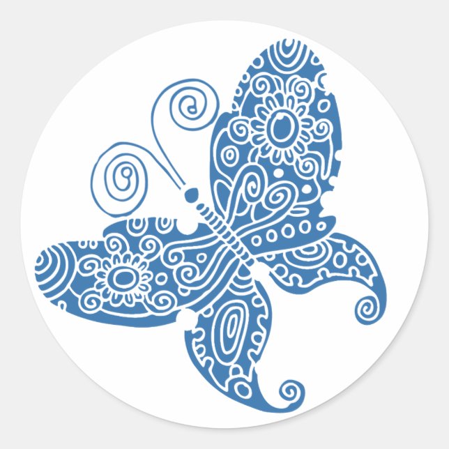 Blue Butterfly Sticker (Vorderseite)