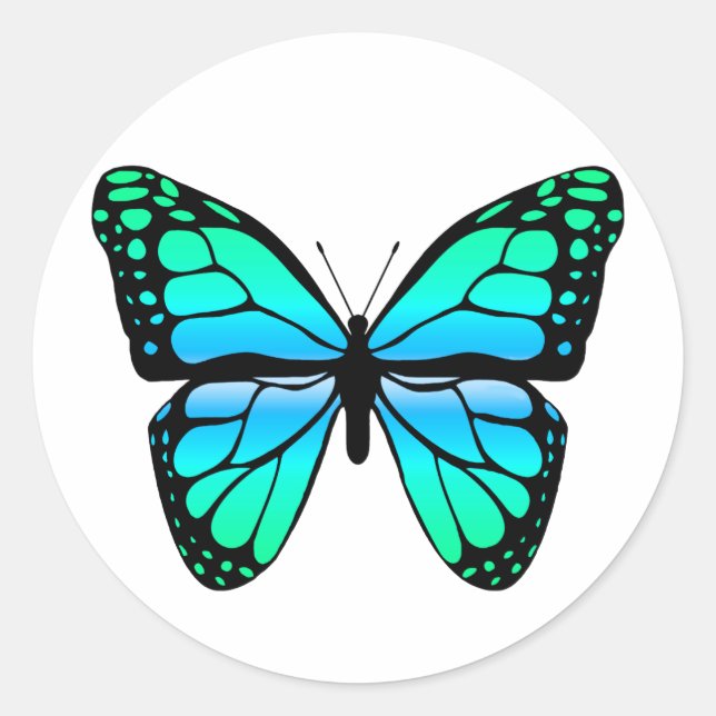 Blue Butterfly Sticker (Vorderseite)