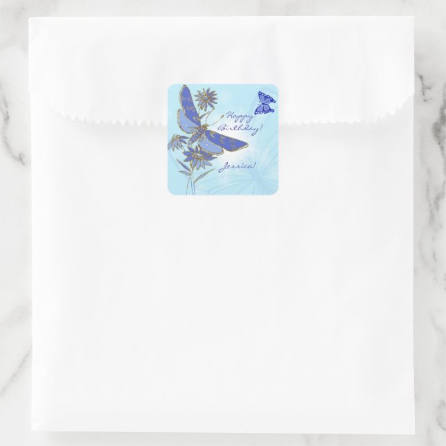 Blue Butterfly Stickers (Tasche)