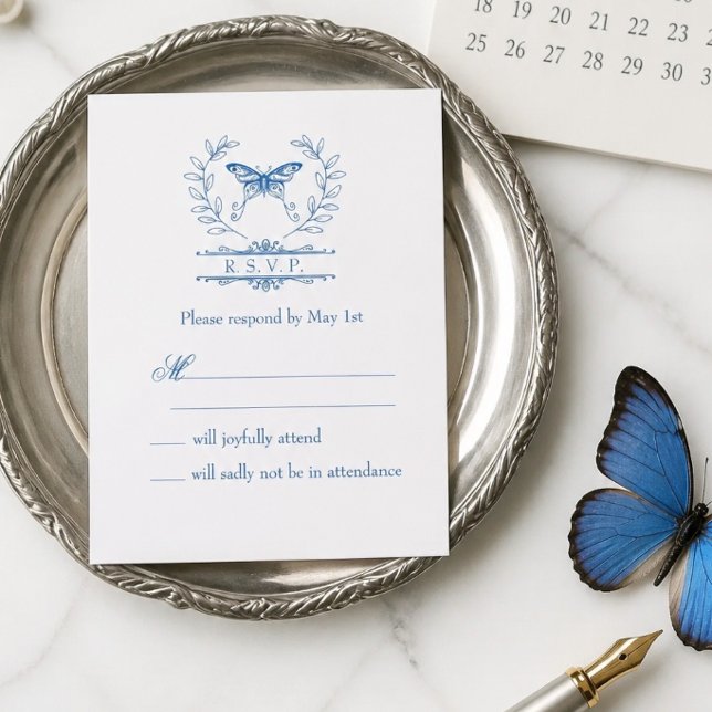 Blue Butterfly UAWG Wedding Response Card (Von Creator hochgeladen)