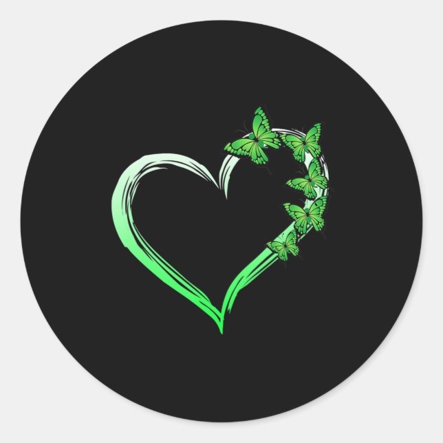 Blue Butterfly verbreitet Mental Health Aware Runder Aufkleber (Vorderseite)