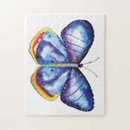 Blue Butterfly Wasserfarbe Foto Puzzle Geschenkbox
