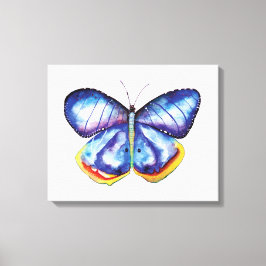 Blue Butterfly Wasserfarben Single Leinwand
