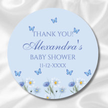 Blue Butterfly Wildblume Baby Dusche Danke