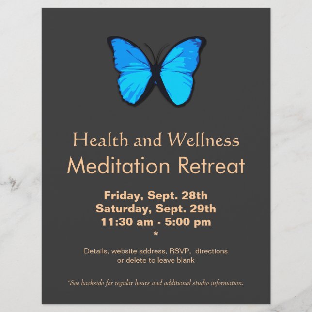 Blue Butterfly Women's Health and Wellness Flyer (Vorne)