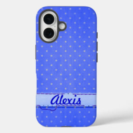 Blue Button Dots iPhone 16 Hülle