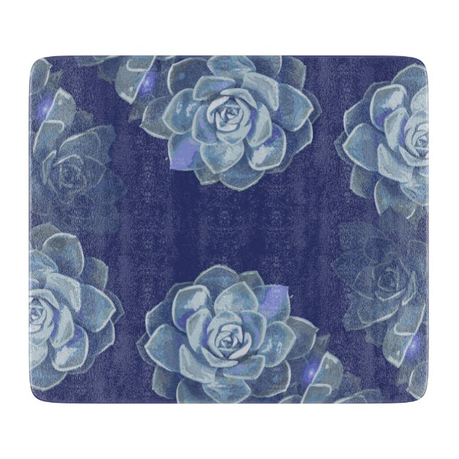 Blue Cactus Glass Cutting Board Schneidebrett (Vorderseite)