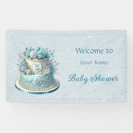 Blue Cake Blume Babydusche Banner