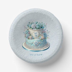 Blue Cake Blume Papierschale Pappteller