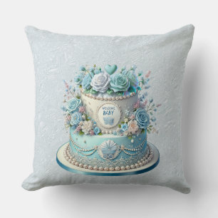 Blue Cake Blume Throw Kissen