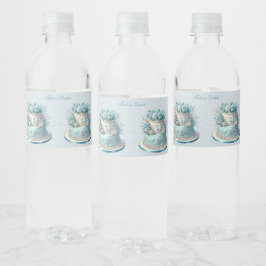 Blue Cake Blume Wasser Flasche Etikett