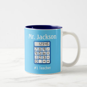 Blue Calculator Zweifarbige Tasse